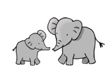 Two elephants.