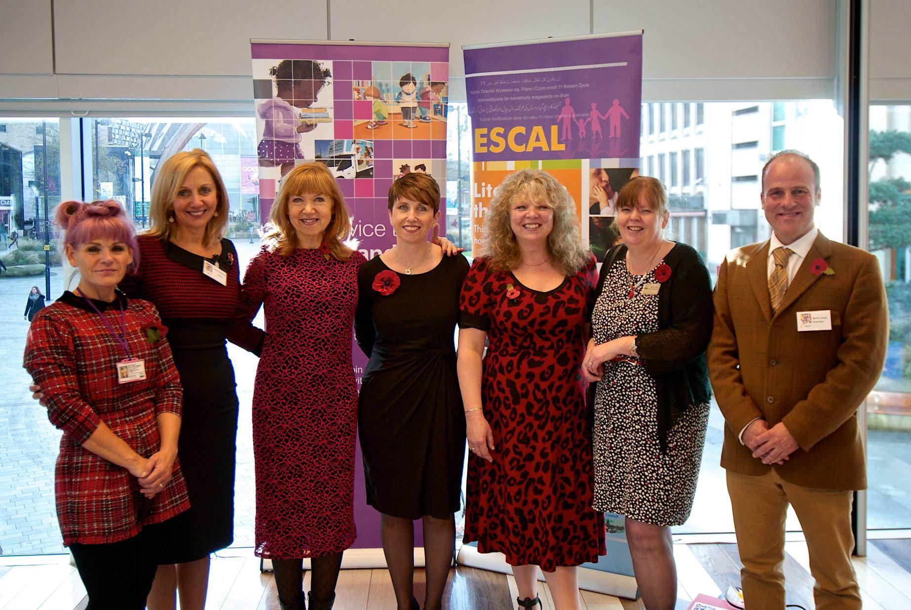 Hilary, (second left), and illustrator Martin Impey (far right), at the Sheffield Children’s Book Award 2014.